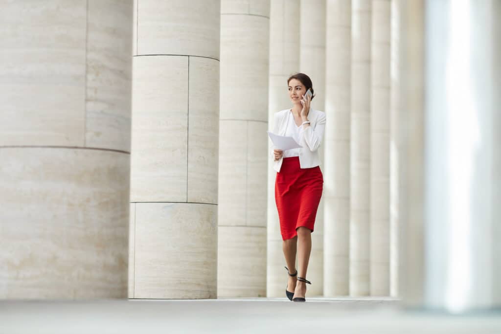 Businesswoman Speaking by Phone Outdoors
