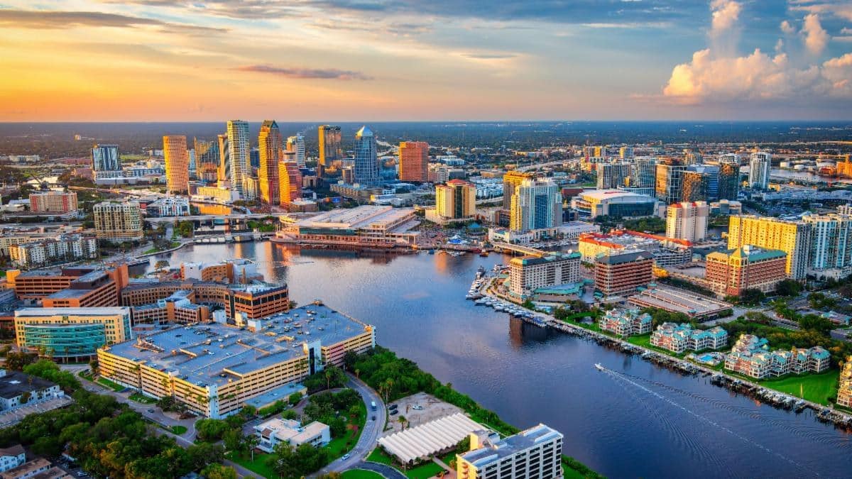 Conexus Florida practice launch, Tampa Bay skyline